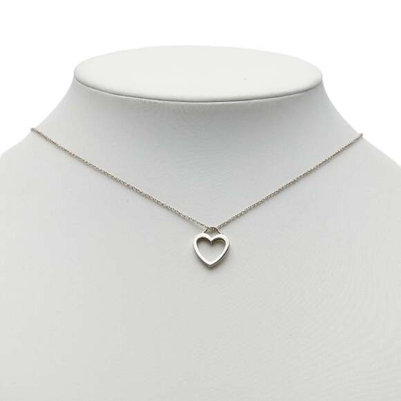 Tiffany & Co. SV925 Silver Sentimental Heart Necklace for Women. TIFFANY